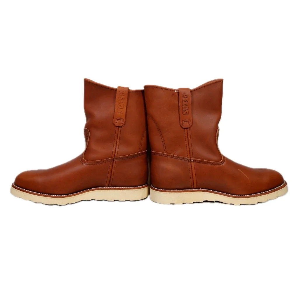 Red Wing 866 Pecos Boots Mens 9.5 E3 Brown Leather Pull On Made in USA New
